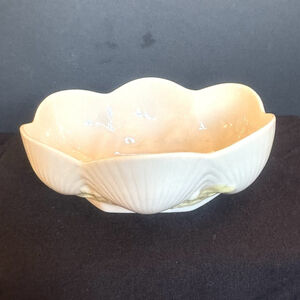 Vtg Belleek Scallop Edge Seashell Clam Luster Oval Sugar Bowl Ireland 5"D